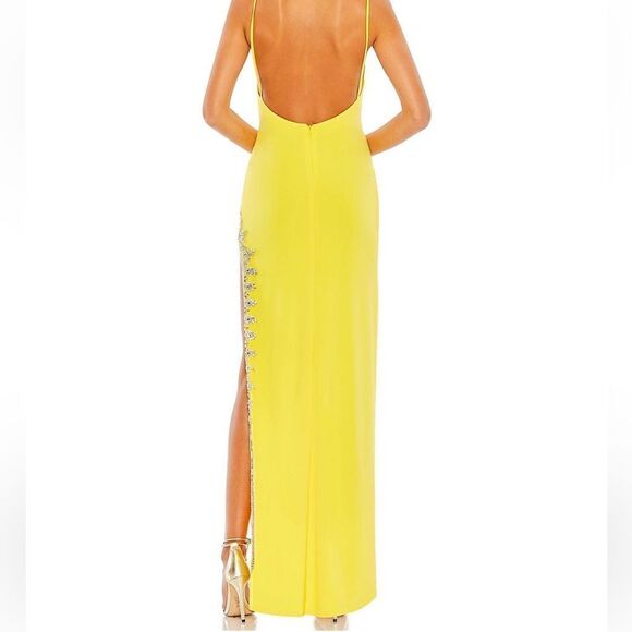 Mac Duggal Rhinestone Encrusted Side Slit Cami Bodycon Gown - Picture 3 of 13